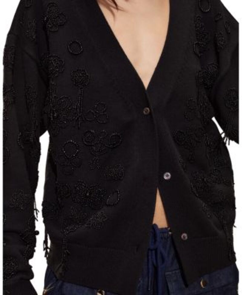 シンシアローレイ レディース アウター カーディガン Cynthia Rowley Paloma Boyfriend Cardigan Black ブラック