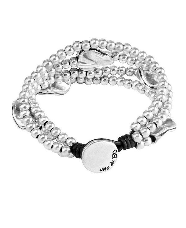 ウノデ 50 レディース アクセサリー ブレスレット・バングル・アンクレット レザー UNOde50 Triple Strand Leather Bracelet Silver シルバー