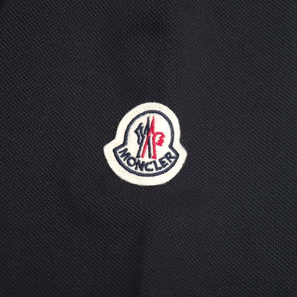 2024年製■MONCLER モンクレール ポロシャツ サイズ3XL ハーフジップ 鹿の子 半袖シャツ ロゴ ブランド古着【中古】20260612/RA9799
