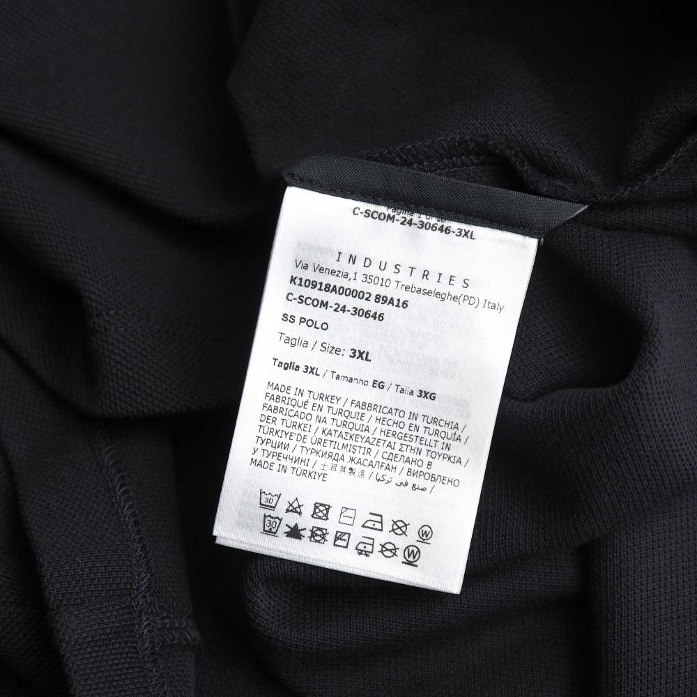 2024年製■MONCLER モンクレール ポロシャツ サイズ3XL ハーフジップ 鹿の子 半袖シャツ ロゴ ブランド古着【中古】20260612/RA9799
