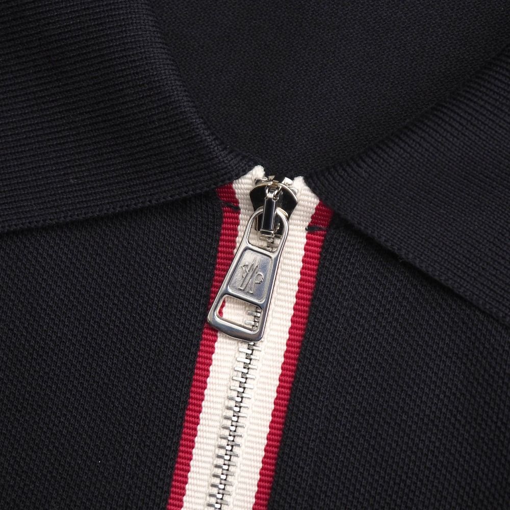 2024年製■MONCLER モンクレール ポロシャツ サイズ3XL ハーフジップ 鹿の子 半袖シャツ ロゴ ブランド古着【中古】20260612/RA9799