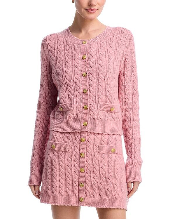 ラブスハックファンシー レディース アウター カーディガン ウール LoveShackFancy Eugenie Cashmere and Wool Cardigan Pink Quartz ピンク