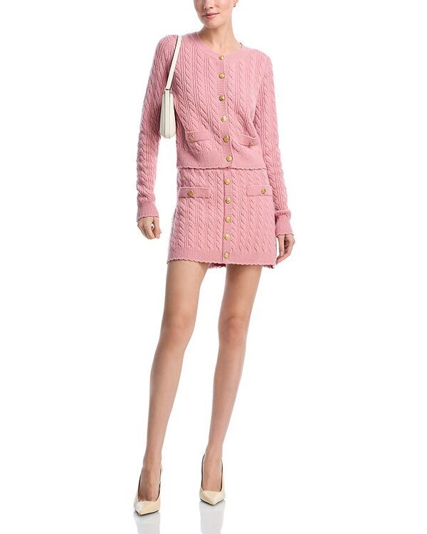 ラブスハックファンシー レディース アウター カーディガン ウール LoveShackFancy Eugenie Cashmere and Wool Cardigan Pink Quartz ピンク