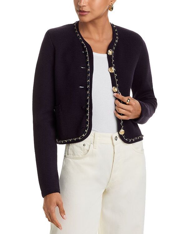 サンク セプト レディース アウター カーディガン Cinq Sept Structured Benoite Cardigan Navy ネイビー