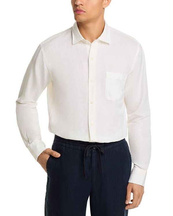 ピーター・ミラー メンズ トップス シャツ コットン リネン Peter Millar Canal Linen Cotton Sport Shirt White ホワイト