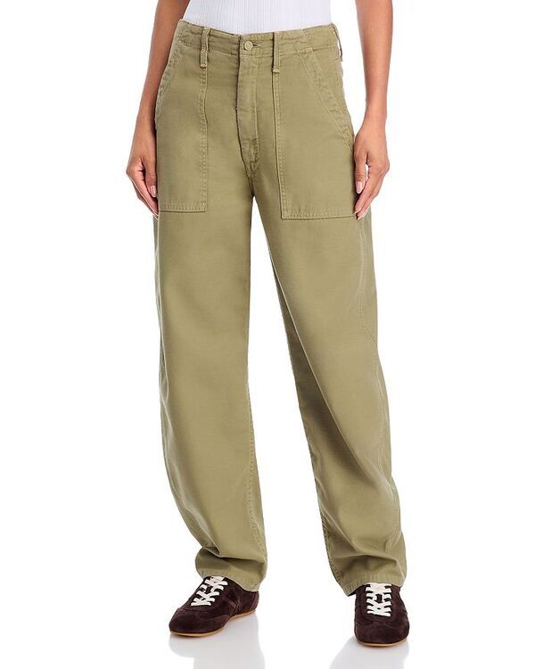 マザー レディース ボトムス デニムパンツ ジーンズ MOTHER The Fangirl Fatigue Flood Jeans in Sir Yes Sir Dried Herb Sir Yes