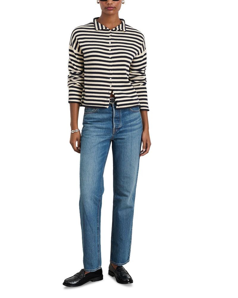アレックスミル レディース アウター カーディガン Alex Mill Taylor Striped Cardiganavyivory アイボリー