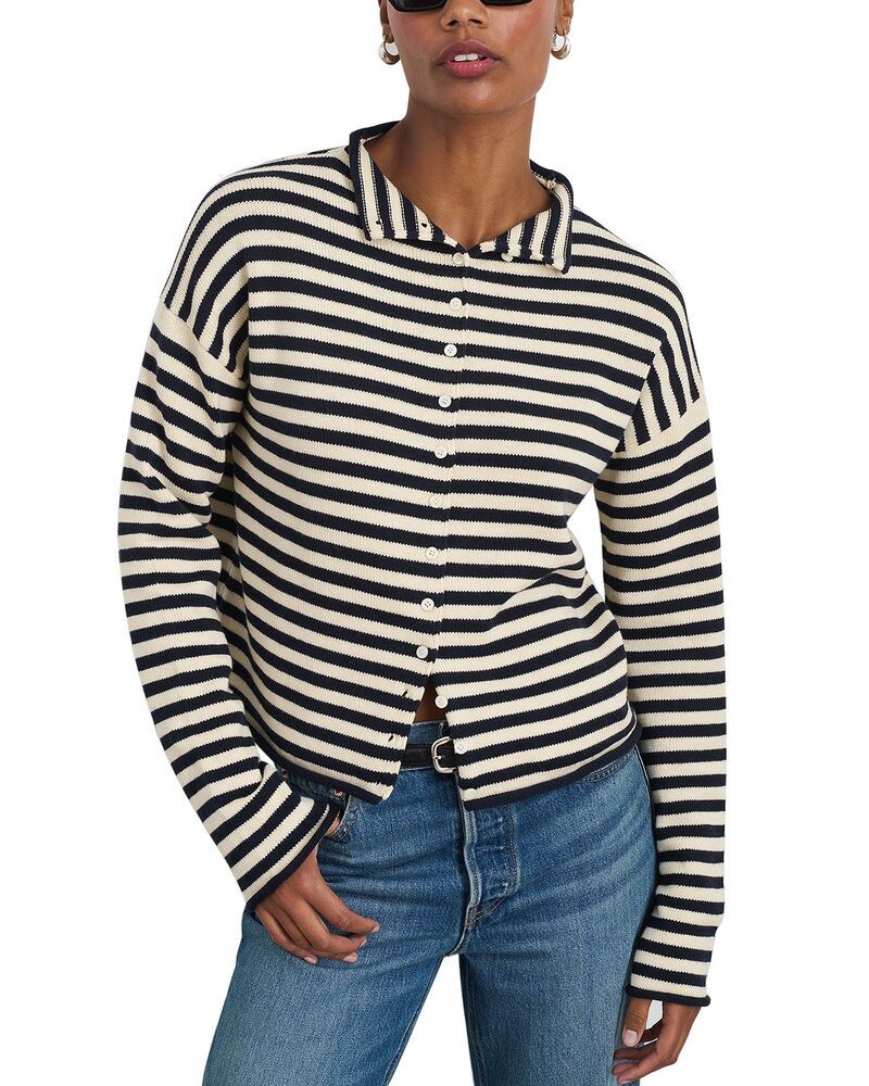 アレックスミル レディース アウター カーディガン Alex Mill Taylor Striped Cardiganavyivory アイボリー