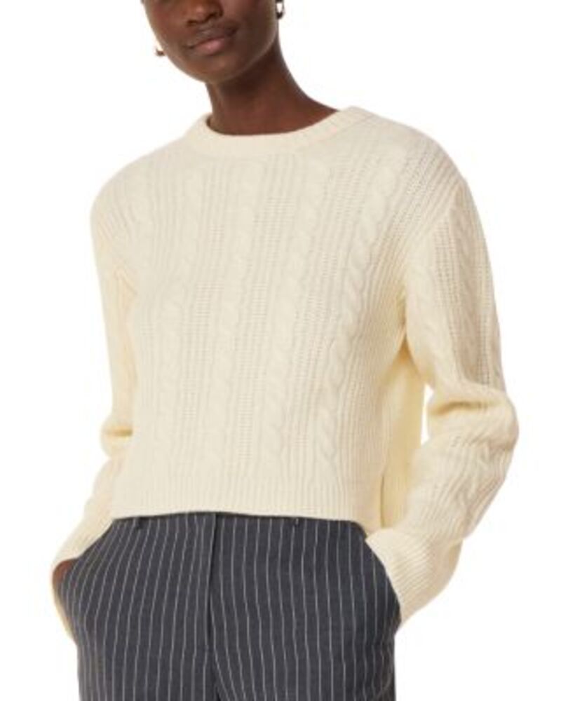 ホイッスルズ レディース アウター ニット・セーター クルーネック Whistles Cable Detail Crewnecknit Sweater Ivory アイボリー