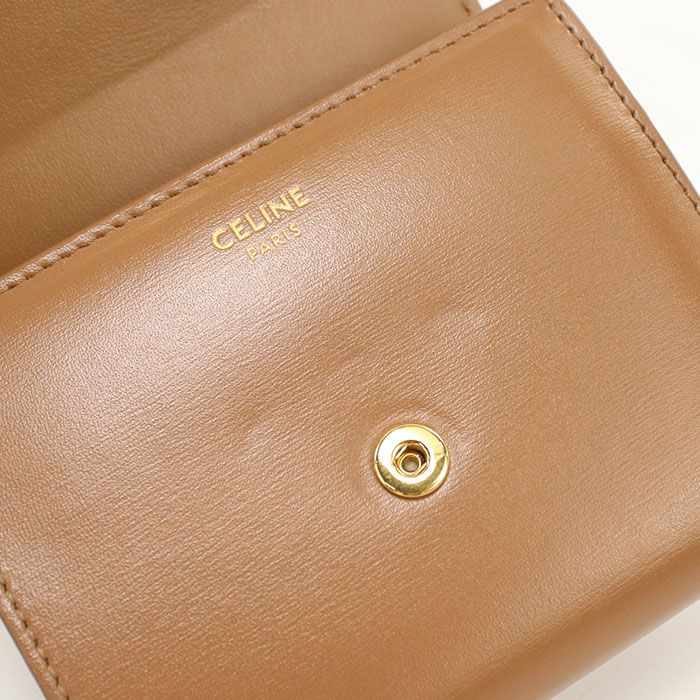 CELINE セリーヌ スモール フラップウォレット トリオンフ 0D783DPV 三つ折り財布 カーフ【中古】 レディース