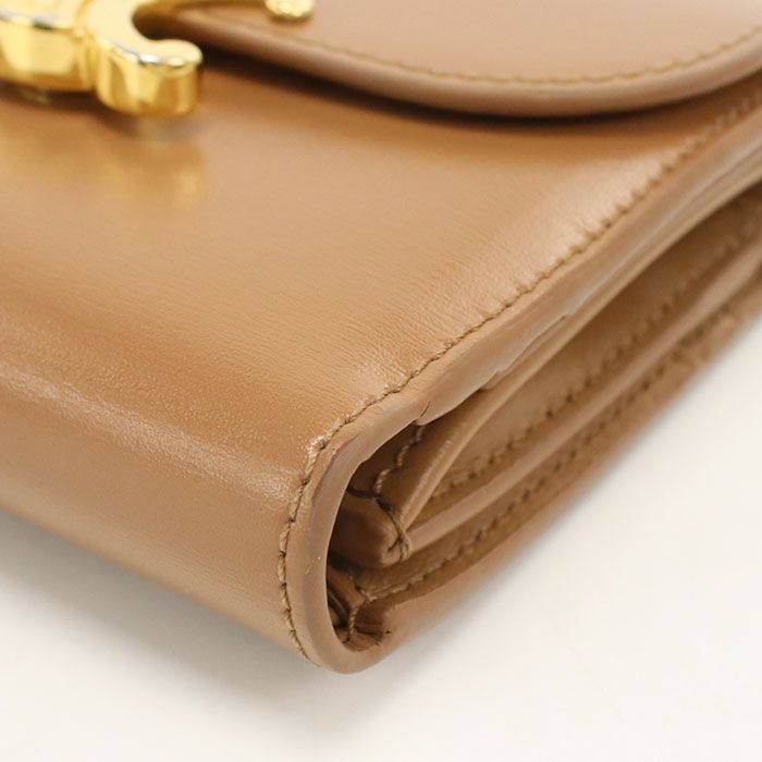 CELINE セリーヌ スモール フラップウォレット トリオンフ 0D783DPV 三つ折り財布 カーフ【中古】 レディース