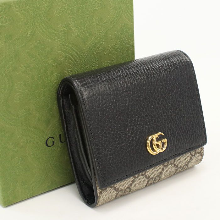 GUCCI グッチ ミディアム ウォレット ダブルG 598587 二つ折り財布 GGスプリーム【中古】 レディース