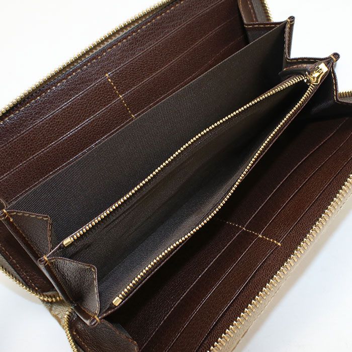 GUCCI グッチ ジップアラウンドウォレット GGマーモント 443123 長財布ラウンドファスナー GGキャンバス【中古】 レディース