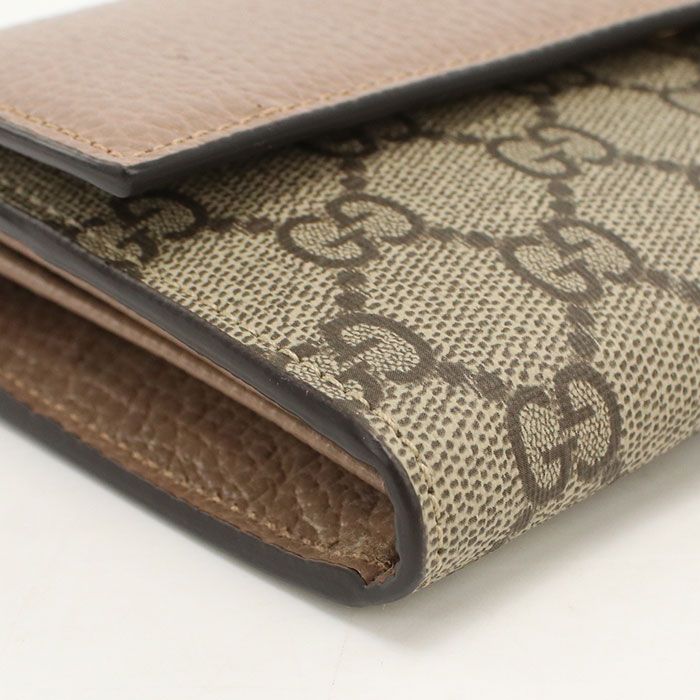GUCCI グッチ バイカラー　コンチネンタルウォレット ダブルG 456116 長財布二折 GGスプリーム【中古】 レディース