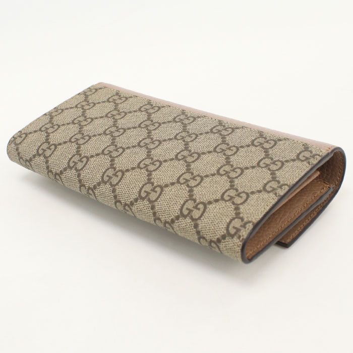 GUCCI グッチ バイカラー　コンチネンタルウォレット ダブルG 456116 長財布二折 GGスプリーム【中古】 レディース