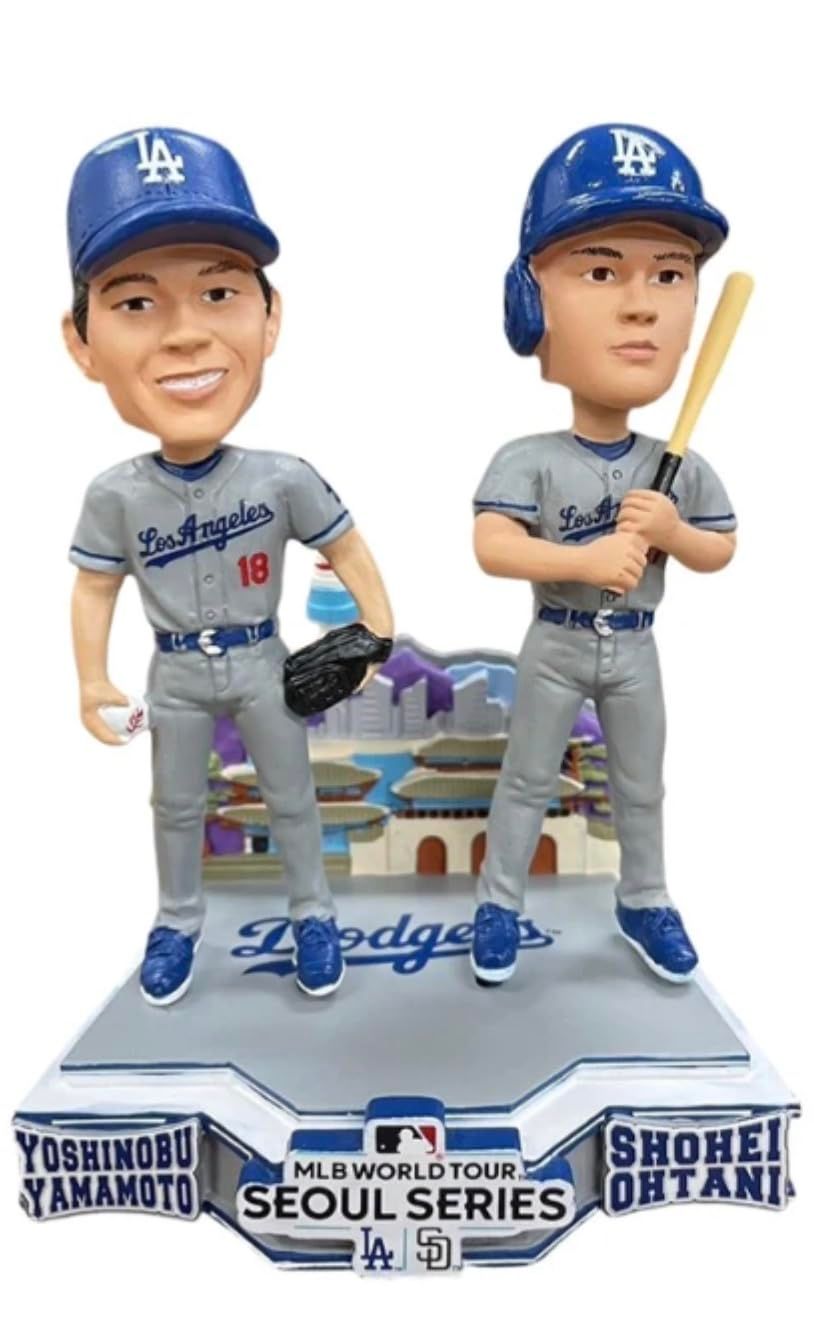 【世界限定2024個】大谷翔平 & 山本由伸 ボブルヘッド MLB公式 FOCO ドジャース 2024韓国開幕戦 グッズ フィギュア バブルヘッド [大谷翔平 & 山本由伸]