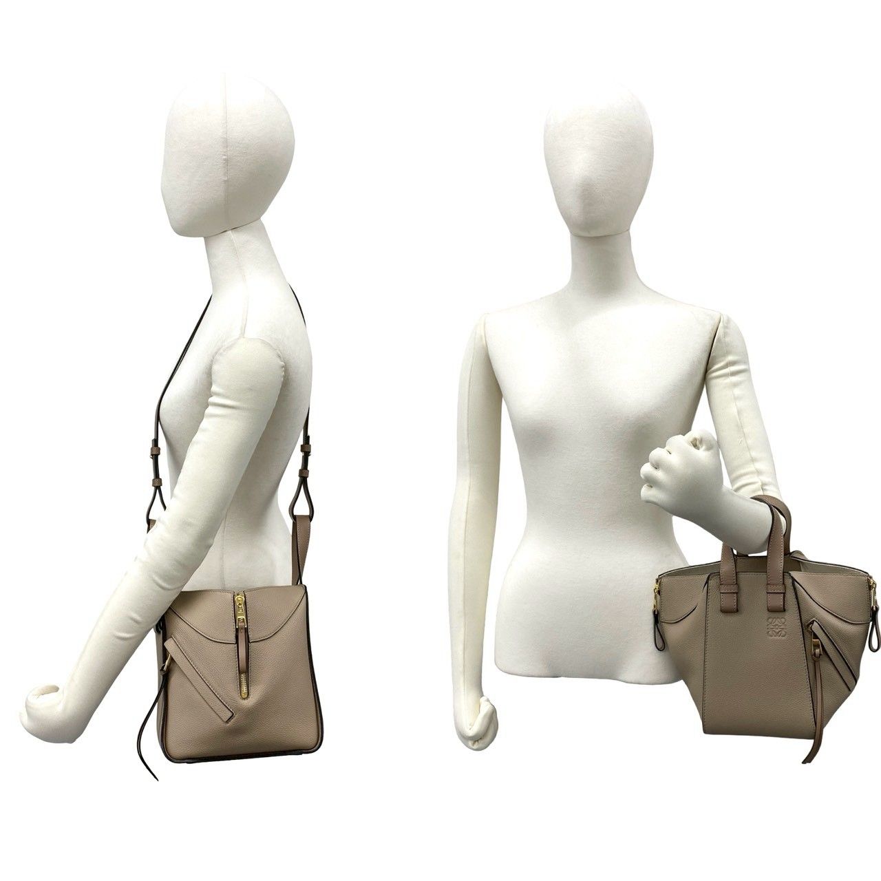 極 美品 袋付き LOEWE ロエベ ハンモック コンパクト アナグラム ロゴ