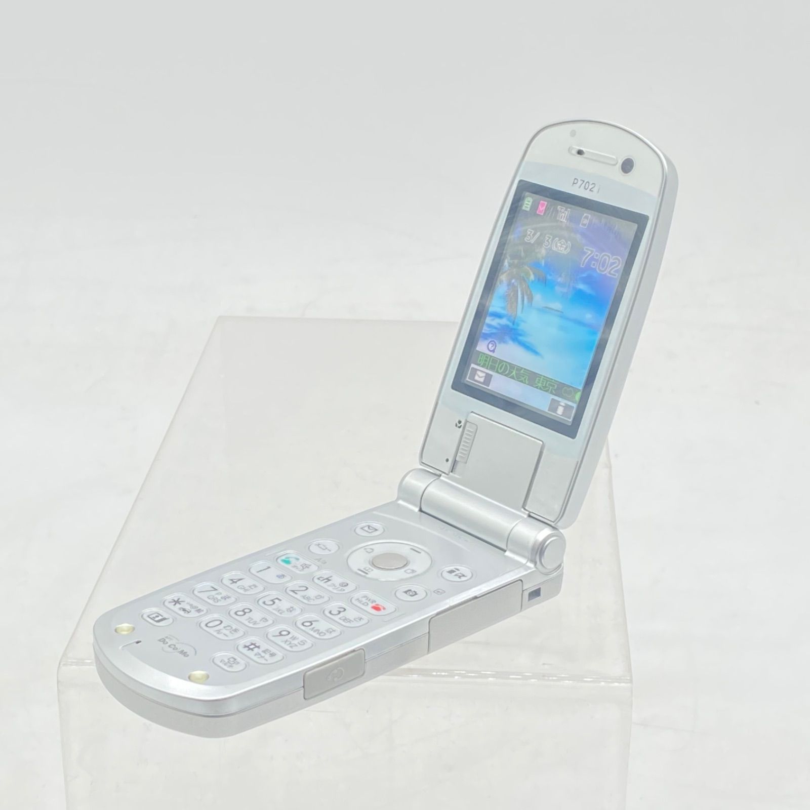 Docomo FOMA P702i silver mobile phone mockup model