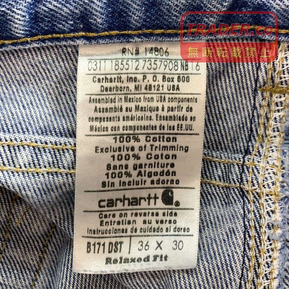 04w7187▽※【中古】Carhartt B171 DST Relaxed Fit Denim Jean カーハート デニムパンツ 36x30 Relaxed Fit リラックスフィット【八王子店】