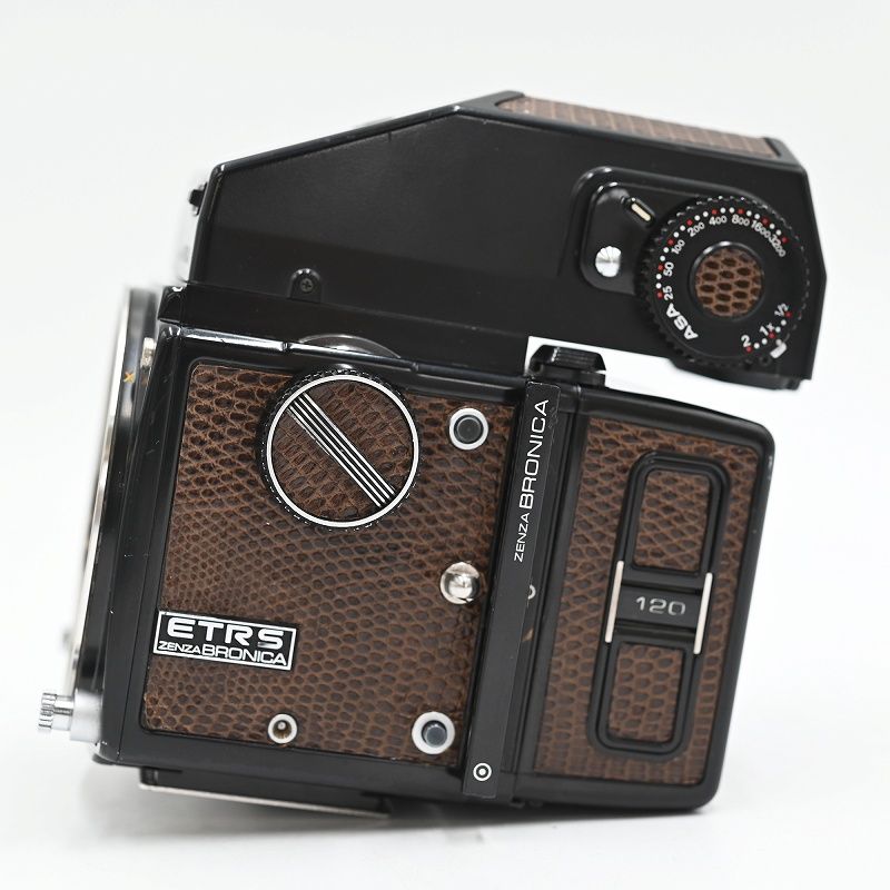 ZENZA BRONICA ETRS 120フィルムバック AE-IIプリズム アニバーサリーブラウン フィルムカメラ 【中古】