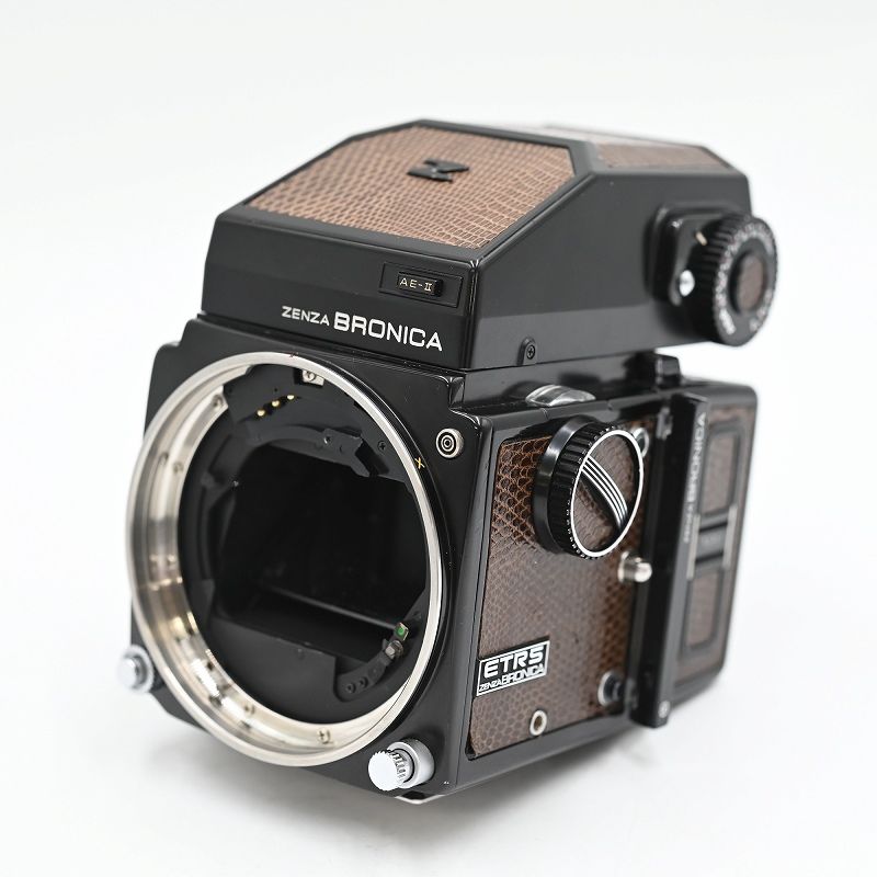 ZENZA BRONICA ETRS 120フィルムバック AE-IIプリズム アニバーサリーブラウン フィルムカメラ 【中古】