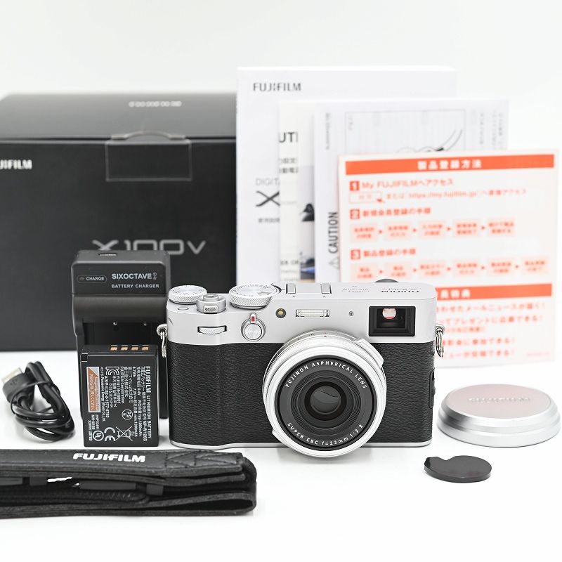 FUJIFILM 富士フイルム デジタルカメラ X100V シルバー X100V-S (ショット数24枚) コンパクトデジタルカメラ 【中古】