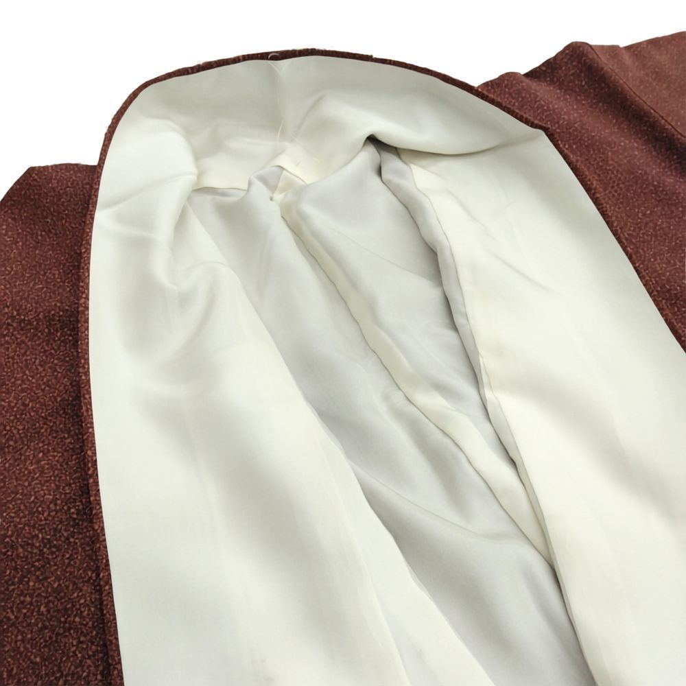 訪問着 未使用 仕付け糸付き リユース 正絹 スワトウ刺繍 袷 扇面文様 金糸 8120-2 セミフォーマル フォーマル