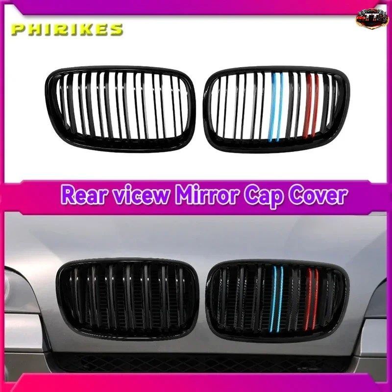 車のフロントバンパーグリル グロス仕上げ 左右キドニーグリル BMW X5 E70 X6 E71 2007-2014 #51137307599 51137307600
