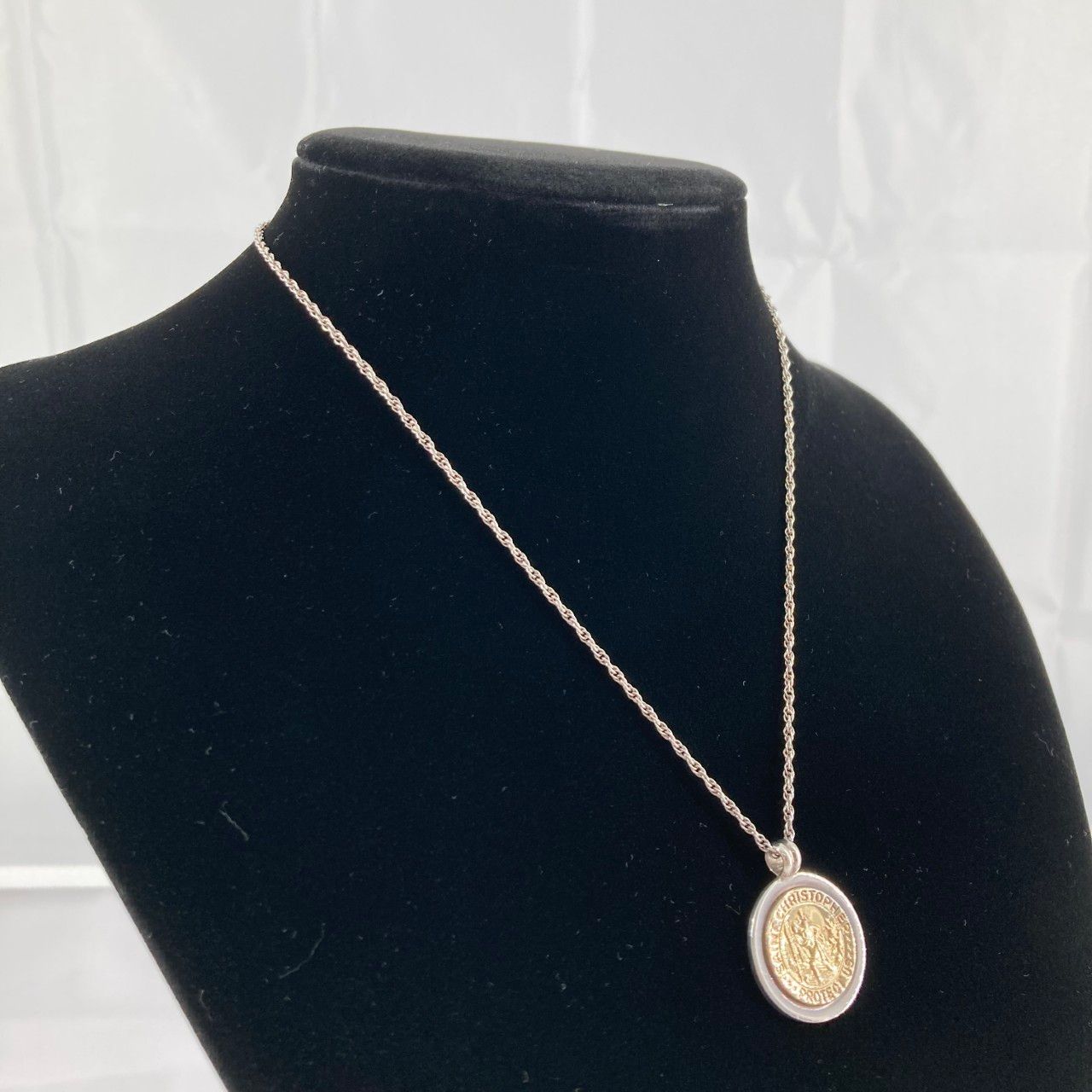 TIFFANY＆CO(ティファニー)　セントクリストファー　コイン　ネックレス　K18/SV925　14.2g　シルバー