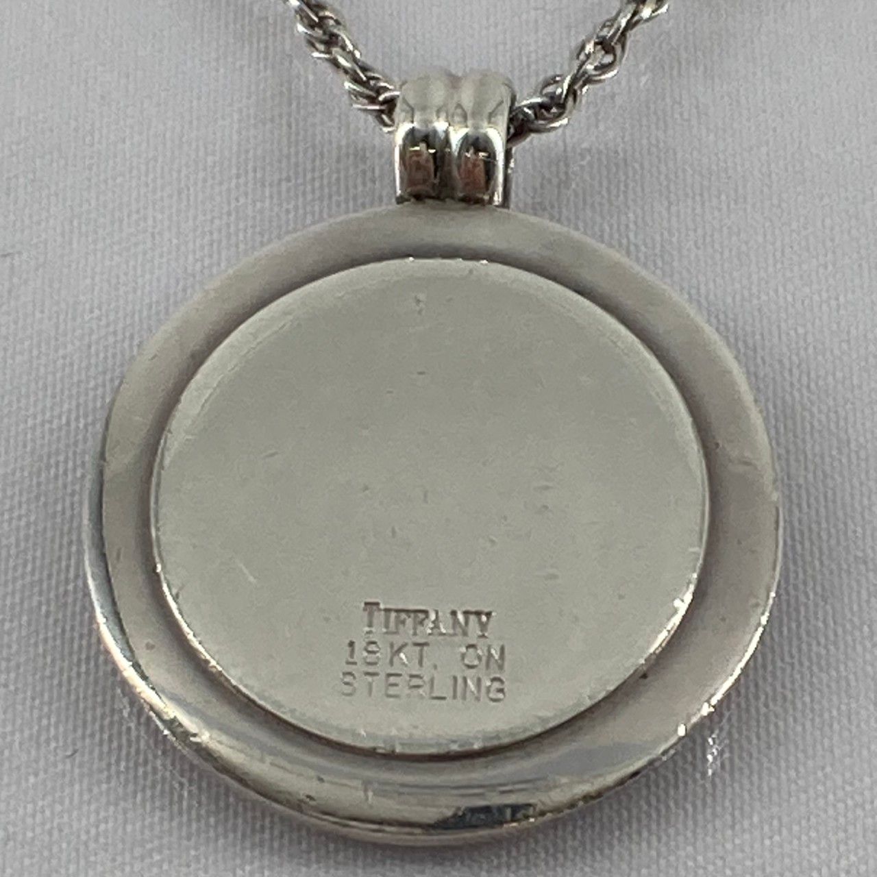 TIFFANY＆CO(ティファニー)　セントクリストファー　コイン　ネックレス　K18/SV925　14.2g　シルバー