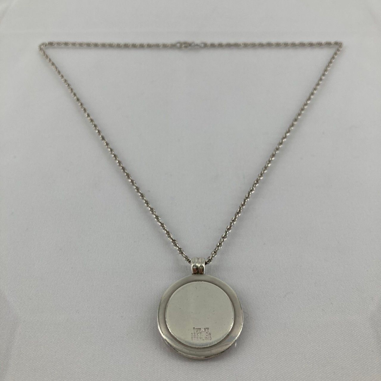 TIFFANY＆CO(ティファニー)　セントクリストファー　コイン　ネックレス　K18/SV925　14.2g　シルバー