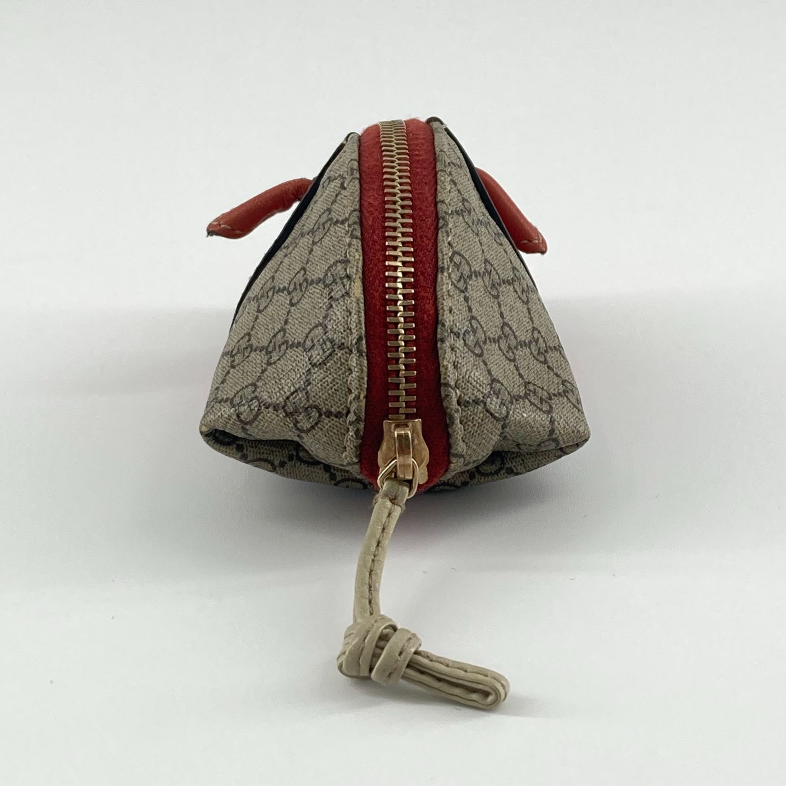 GUCCI（グッチ）GGスプリーム　ピッグモチーフ　コインケース　ブラウン×グレー