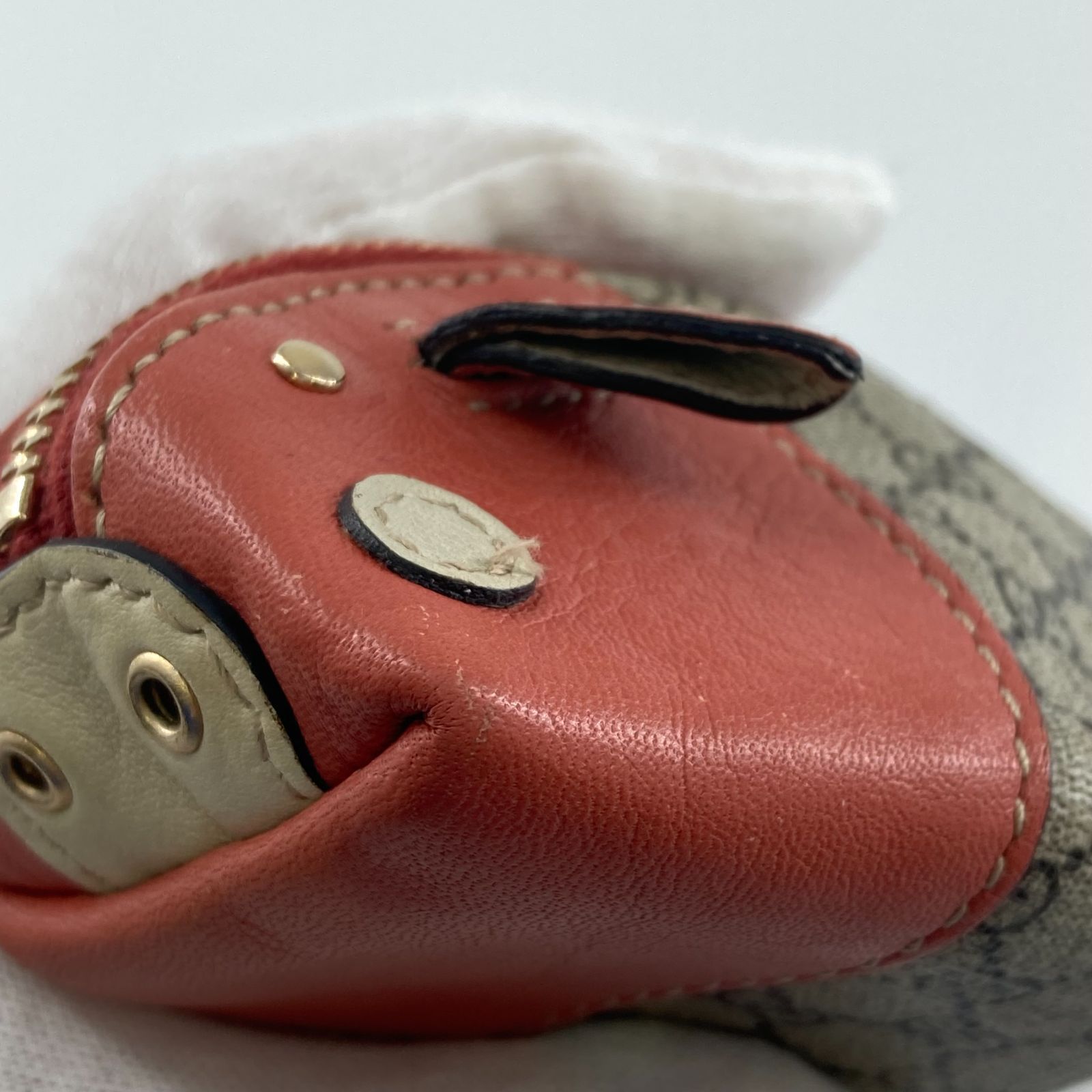 GUCCI（グッチ）GGスプリーム　ピッグモチーフ　コインケース　ブラウン×グレー