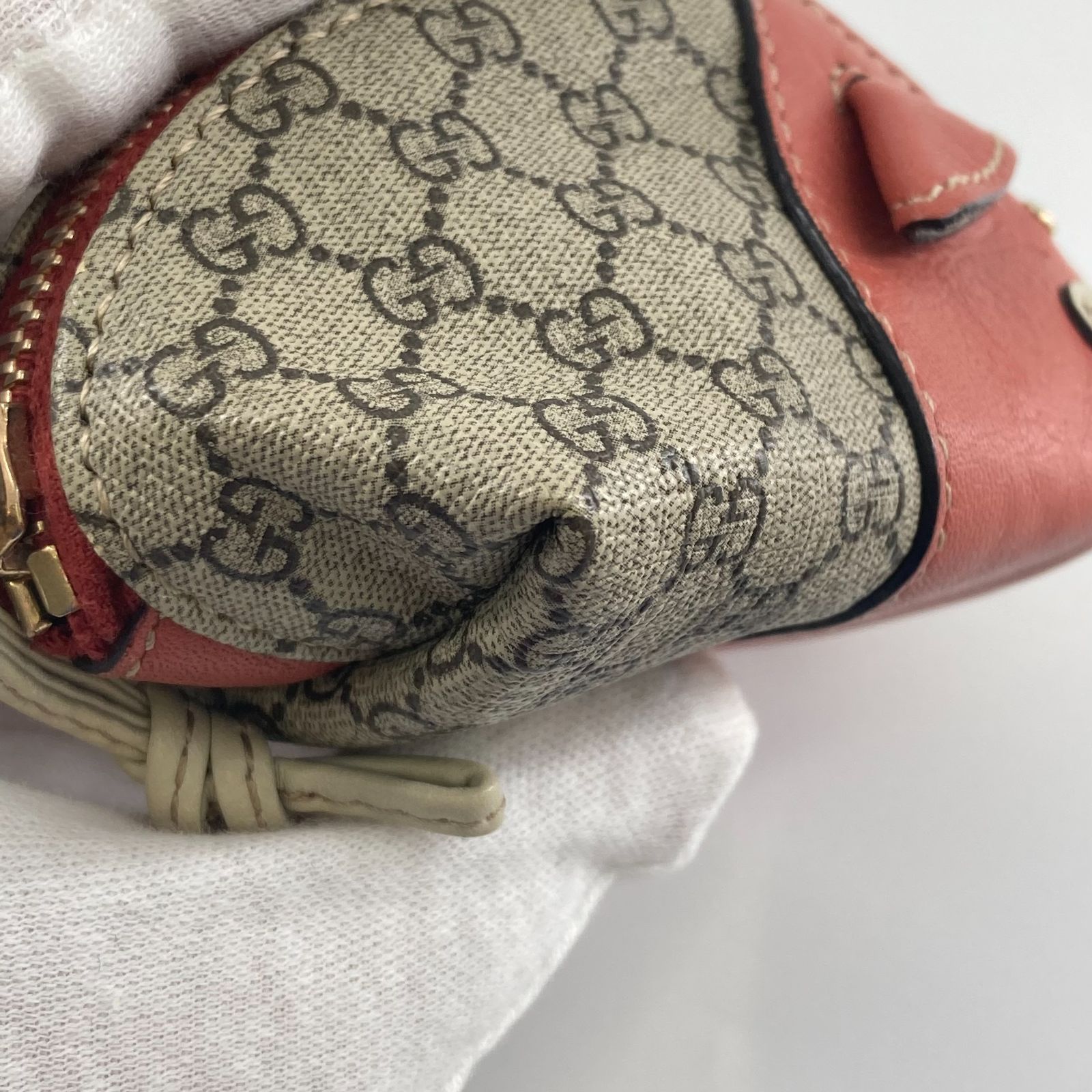 GUCCI（グッチ）GGスプリーム　ピッグモチーフ　コインケース　ブラウン×グレー