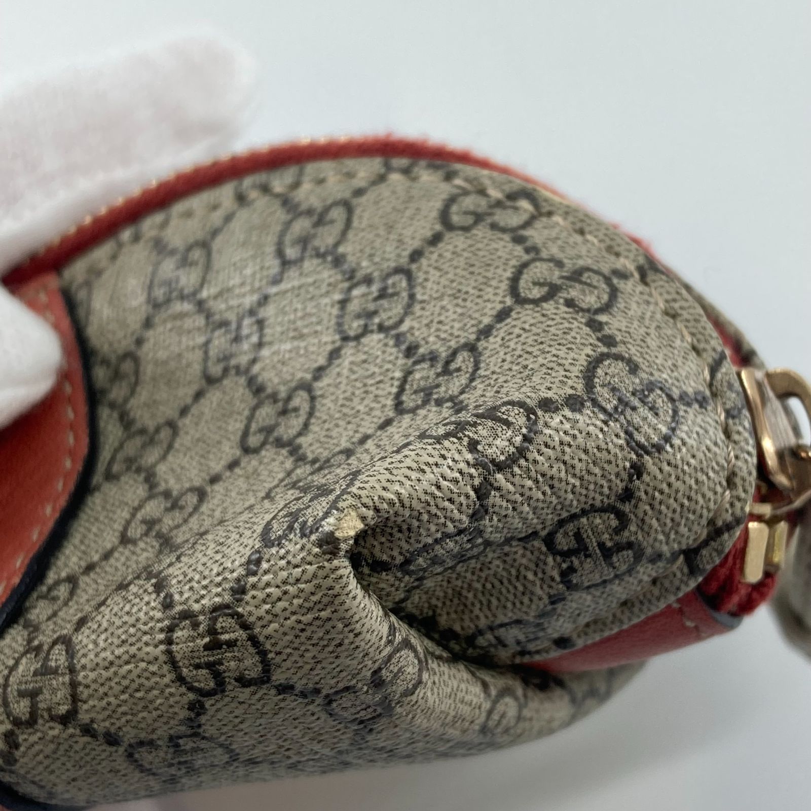 GUCCI（グッチ）GGスプリーム　ピッグモチーフ　コインケース　ブラウン×グレー