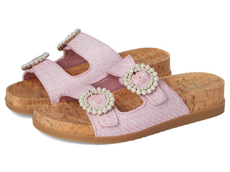 アンクライン レディース シューズ サンダル Anne Klein Happy Pink Raffia ピンク