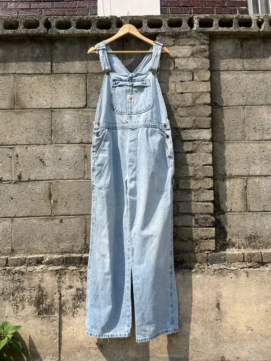 ヴィンテージ Lee ライトウォッシュ デニム オーバーオール 32-34