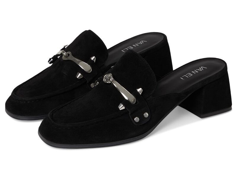 ベネリ レディース シューズ スリッポン・ローファー Vaneli Valen Black Suede ブラック