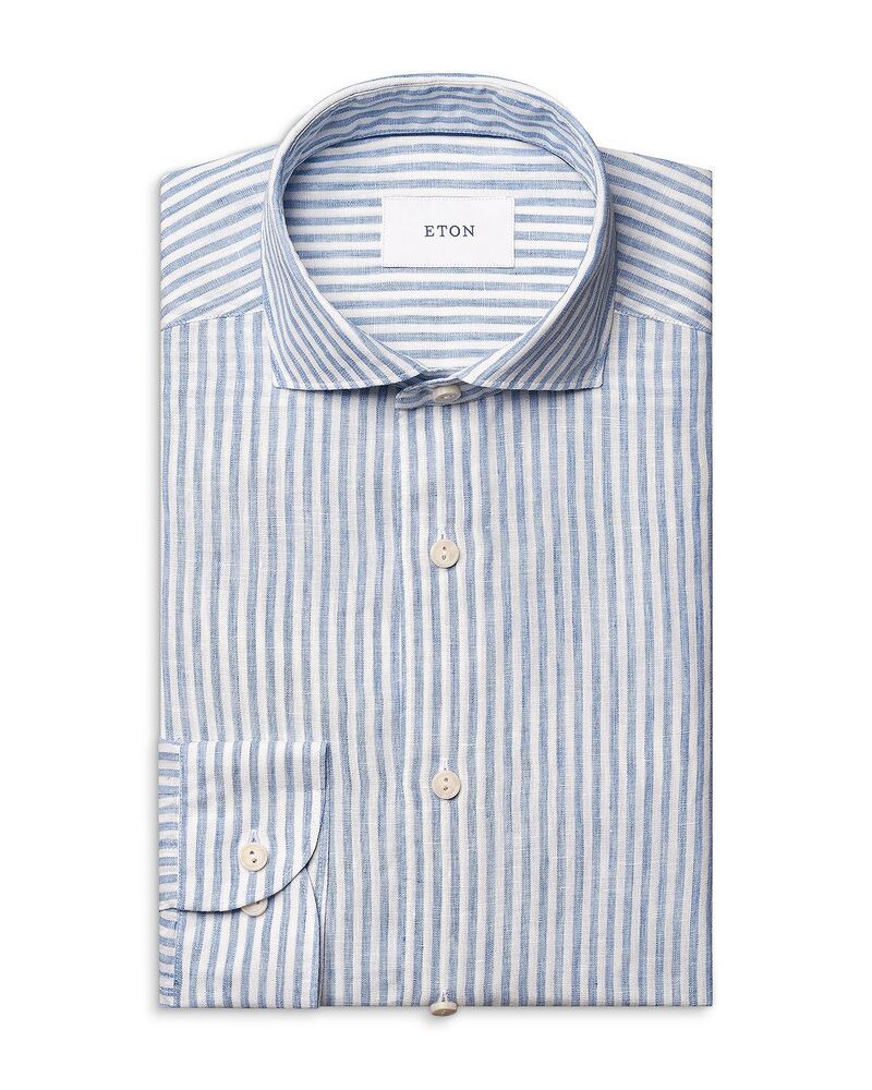 エトン メンズ トップス シャツ Eton Bengal Stripe Dresshirt Light Blue ブルー
