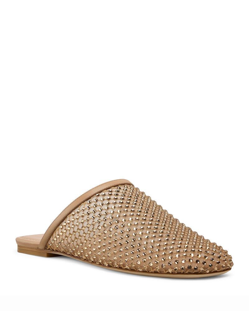 スチュアート ワイツマン レディース シューズ サンダル メッシュ トール Stuart Weitzman Womens Bareitall Shine Mesh Mules Adobe