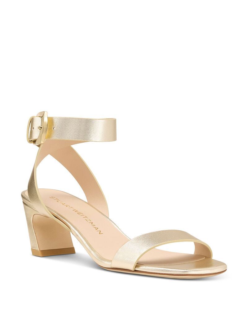 スチュアート ワイツマン レディース シューズ サンダル レザー ヒール Stuart Weitzman Womensai Leather Mid Heel Sandals Light Gold ゴー