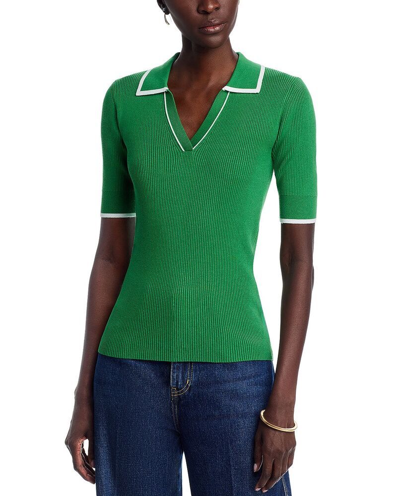 ティー・タハリ レディース トップス ポロシャツ Tahari Elbow Sleeve Polo Top Exclusive Spring Meadow