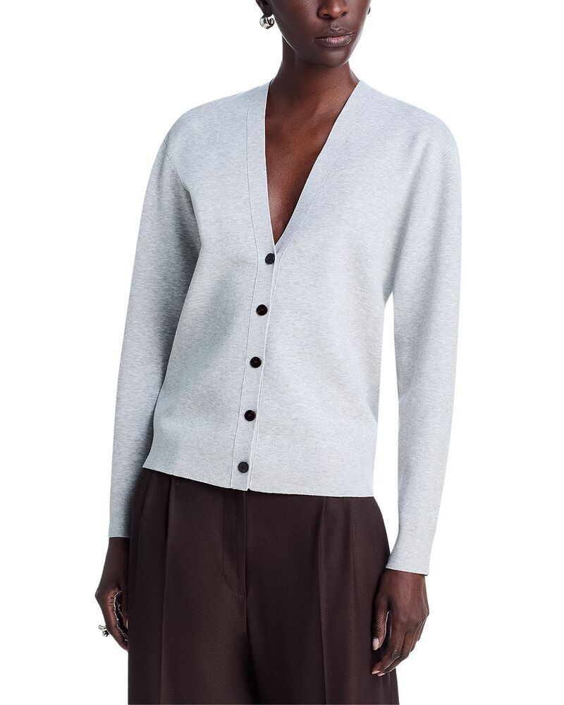 セオリー レディース アウター カーディガン Vネック セーター Theory V Neck Long Sleeve Cardigan Sweater Gravity Melange