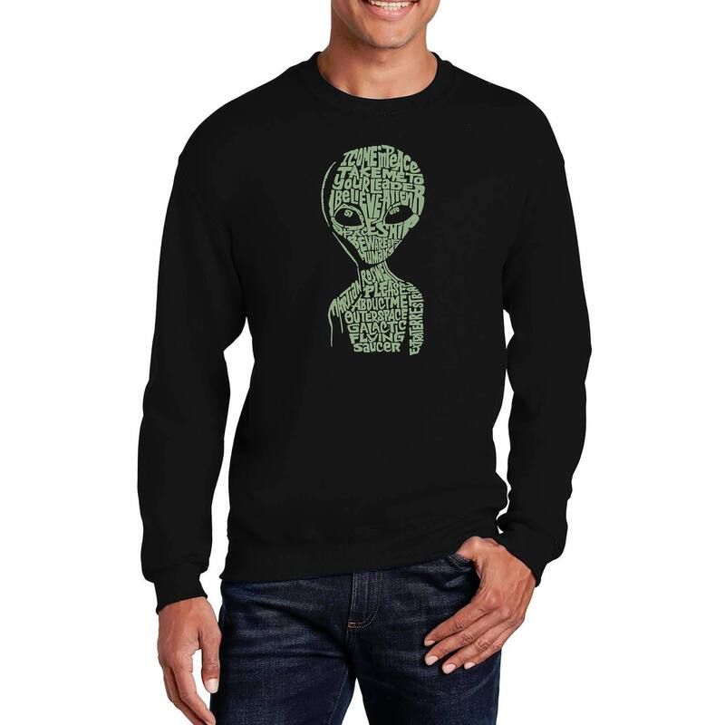 エルエーポップアート レディース トップス Tシャツ クルーネック スウェット LA Pop Art Alien Mens Word Art Crewneck Sweatshirt Black ブラッ