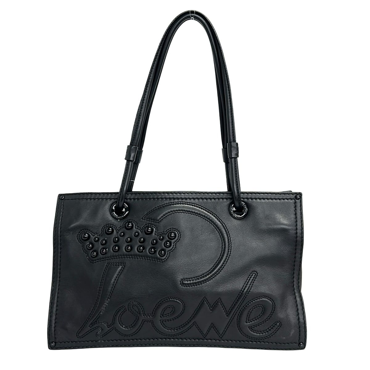 LOEWE(ロエベ) ショルダーバッグ - 黒 クラウン/スタッズ レザー