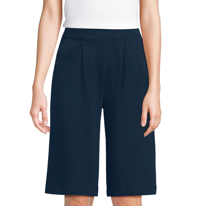 ランズエンド レディース ボトムス ハーフパンツ・ショーツ プチ プリーツ ショートパンツ ニット Petite Lands End Sport Knit High Rise Pleated 12In