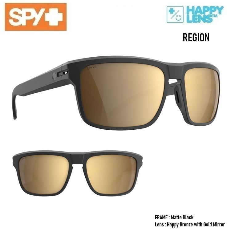 SPY OPTIC スパイ 【 REGION 】HAPPY LENS【 Matte Black - Happy Bronze with Gold Mirror 】 ハッピーレンズ 　送料無料！！スパイサングラス正規品 happylens
