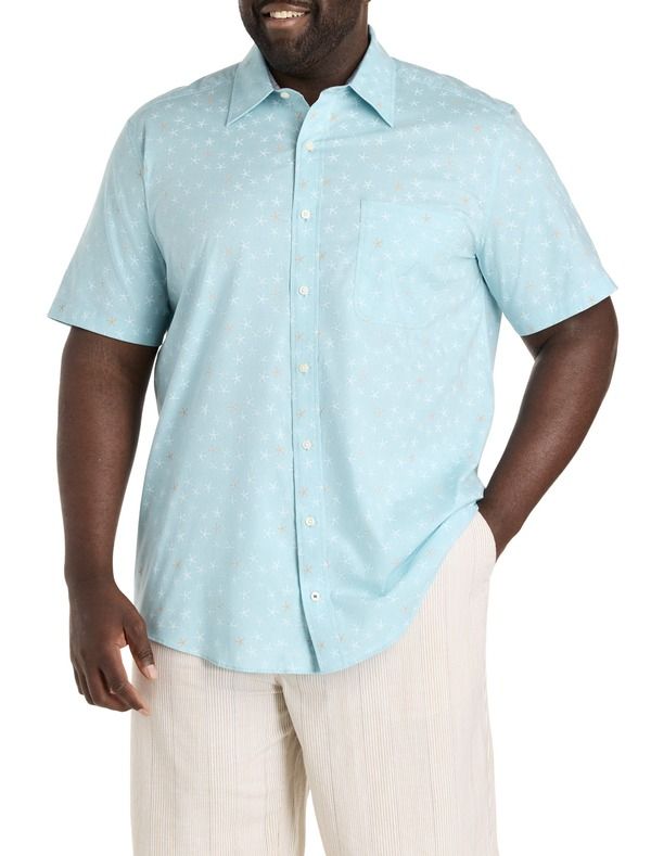 ナウティカ メンズ トップス シャツ プリントール Nautica Big Tall Starfish Printed Sport Shirt Bchballblu
