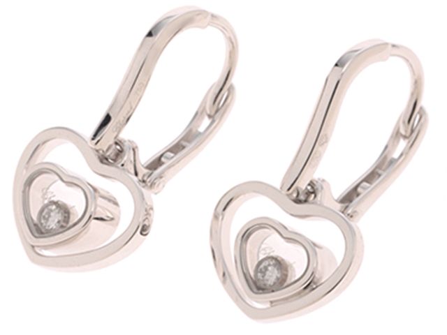 Chopard　ショパール　ハッピーダイヤモンド　ピアス　ハッピーハート　WG　ホワイトゴールド　ドロップピアス　2147400299516　【200】