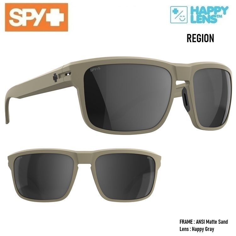 SPY OPTIC スパイ 【 REGION 】HAPPY LENS【 Matte Sand - Happy Gray 】 ハッピーレンズ 　送料無料！！スパイサングラス正規品 happylens